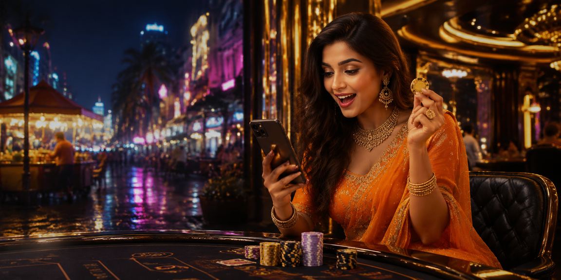 Mobile casino gaming in vibrant Mumbai night market